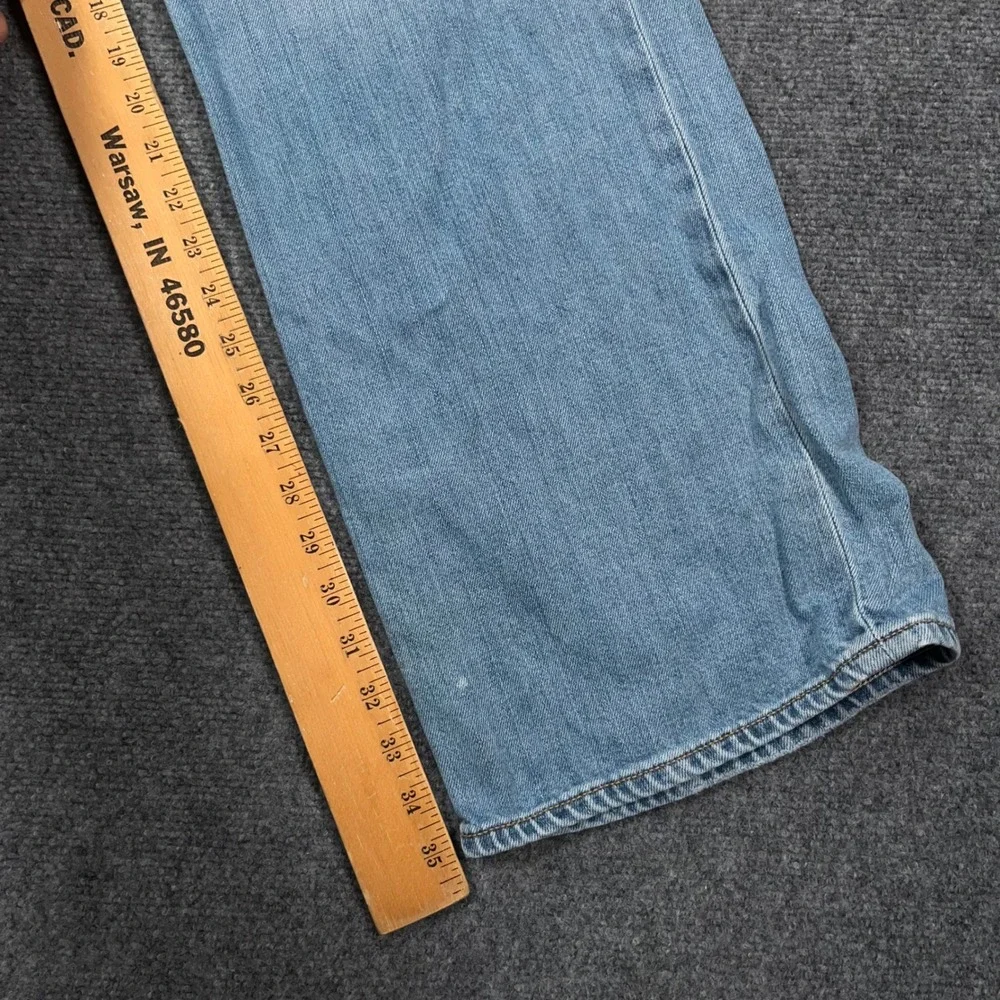 Banana Republic Boot Cut Jeans Mens 38x36 Light Wash Denim Blue Whisker Cowboy